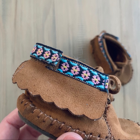 Genuine Kids | Brown Embroidered Moccasins - Picture 3 of 8